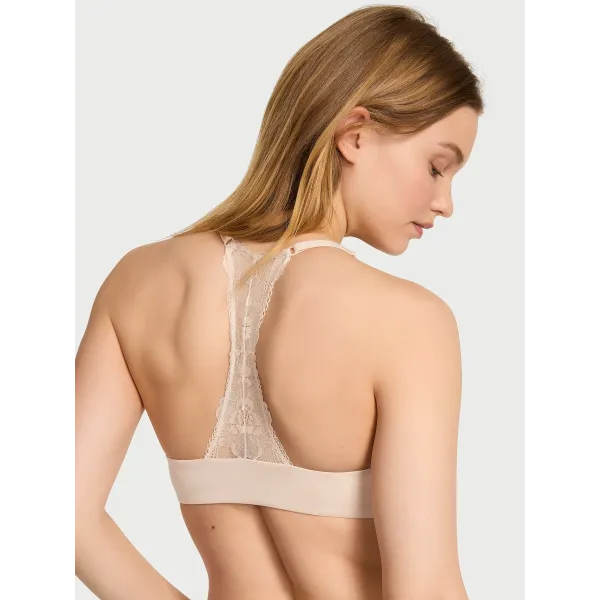 Бюстгалтер Body by Victoria Lightly Lined Lace Racerback Demi Bra Marzipan