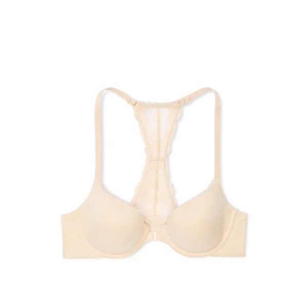 Бюстгалтер Body by Victoria Lightly Lined Lace Racerback Demi Bra Marzipan