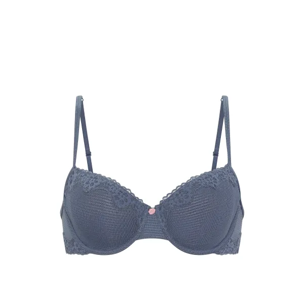 Бюстгалтер The T-shirt Cotton Shadow Stripe Unlined Demi Bra Bluestream