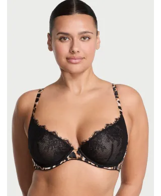 Бюстгалтер Very Sexy Rose Lace & Satin Unlined Plunge Demi Bra Leopard