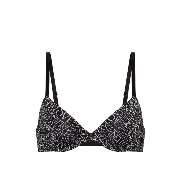 Бюстгалтер Victoria's Secret Sexy Tee Smooth Lightly Lined Demi Bra Black & White Newspaper