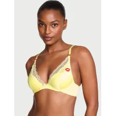 Бюстгалтер Victoria's Secret Tease Lightly Lined Satin Kiss Plunge Bra Lemonade