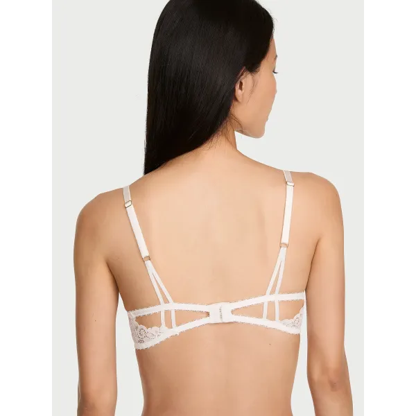 Бюстгалтер Victoria's Secret Tease Lightly Lined Sexy Strappy Lace Plunge Bra Coconut White