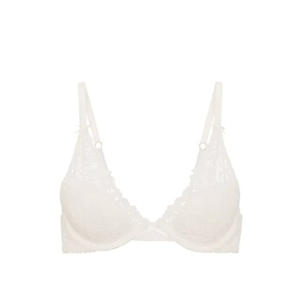 Бюстгалтер Victoria's Secret Tease Lightly Lined Sexy Strappy Lace Plunge Bra Coconut White