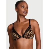 Бюстгалтер Victoria's Secret Tease Lightly Lined Sheer Shimmer Plunge Bra Leopard