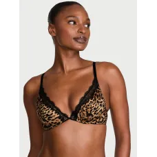 Бюстгалтер Victoria's Secret Tease Lightly Lined Sheer Shimmer Plunge Bra Leopard