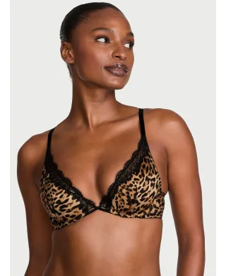 Бюстгалтер Victoria's Secret Tease Lightly Lined Sheer Shimmer Plunge Bra Leopard