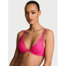 Бюстгалтер Victoria's Secret Tease Lightly Lined Sheer Stripe Plunge Bra Enchanted Pink