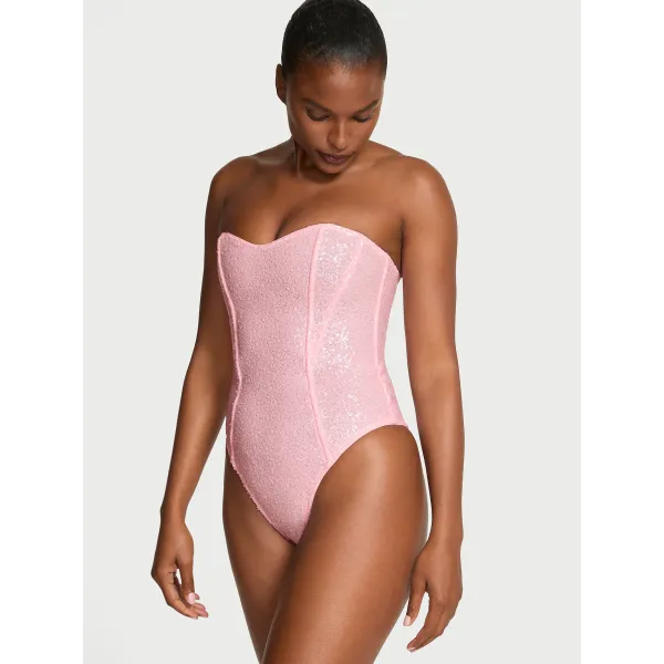 Боді Dream Angels Sequin Strapless Bodysuit Angel Pink