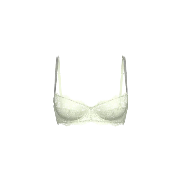 Комплект Dream Angels Wicked Twinkle Silver Lace Unlined Balconette Bra+Thong,Brazilian Mint Crush