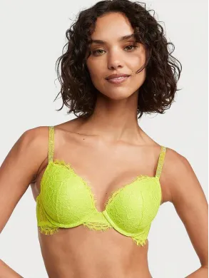 Бюстгалтер Камінцями Лимонно-жовтий Victoria's Secret Shine Strap Lace Push-Up