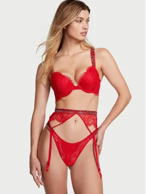 Бюстгалтер Shine Strap Lace Push-Up Bra Cherry Red