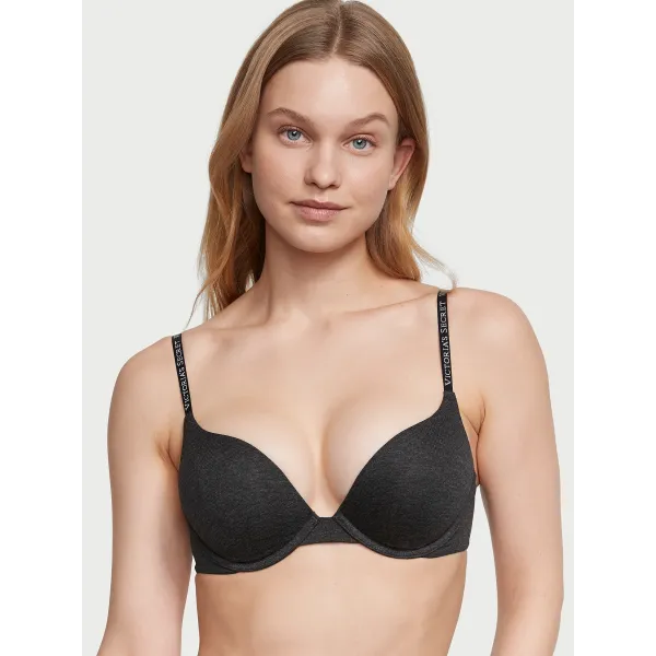 Бюстгалтер The T-shirt Bombshell Add-2-Cups Push-Up Bra Charcoal Heather Gray