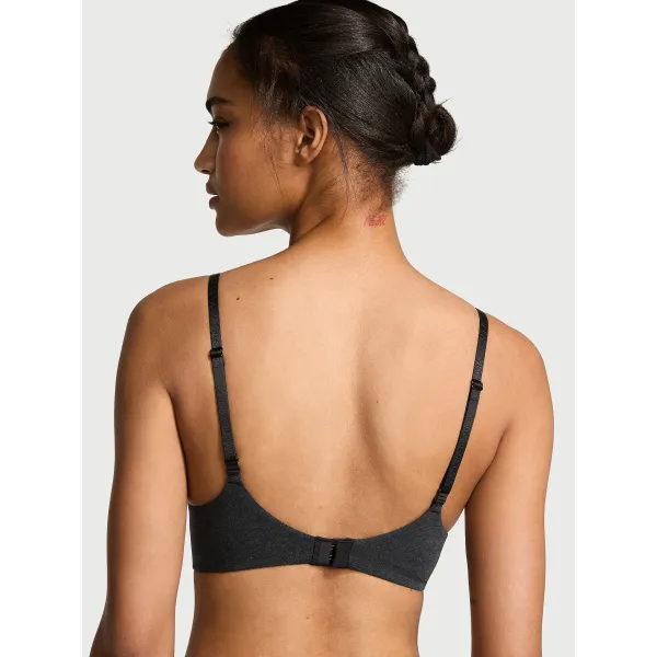 Бюстгалтер The T-shirt Perfect Shape Cotton Logo Hardware Push-Up Bra Heather Black
