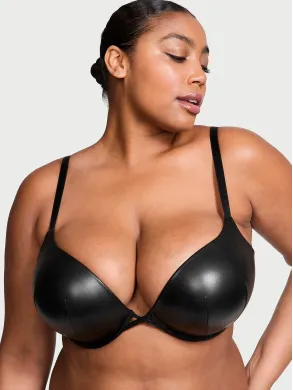 Бюстгалтер Very Sexy Bombshell Add-2-Cups Faux Leather Push-Up Bra Novelty | Black