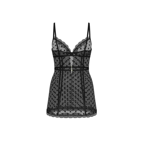 Боді Victoria's Secret Tease Sheer Dot Cupped Mini Slip Black Dots
