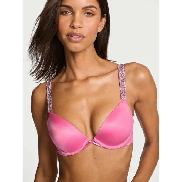 Комплект Very Sexy Logo Shine Strap Push-Up Bra Black+Thong,Brazilian