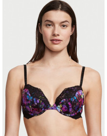 Бюстгалтер Victoria's Secret Shine Strap Lece Push-up bra Black Flowers