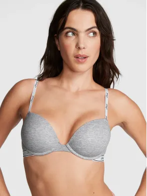 Бюстгалтер Super Push-up Pink Bra Grey Logo сірий