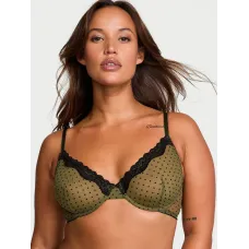 Бюстгалтер by Victoria's Secret Light-lined Bra Green Black Dot