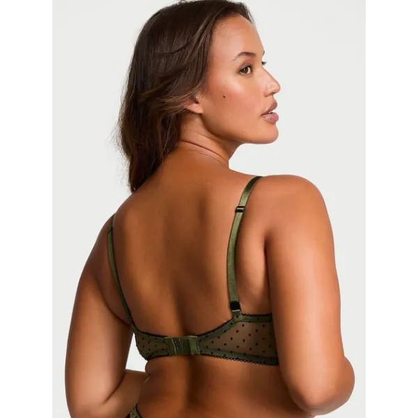 Бюстгалтер by Victoria's Secret Light-lined Bra Green Black Dot