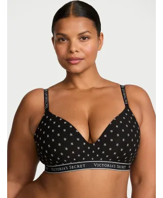 Бюстгалтер The T-shirt Lightly Lined Wireless Cotton Bra Black Logos