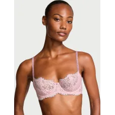 Бюстгалтер Victoria's Secret Dream Angels Wicked Twinkle Strap Unlined Lace Balconette Bra Chalk Rose