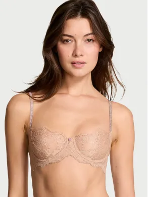 Бюстгалтер Victoria's Secret  Dream Angels Wicked Twinkle Strap Unlined Lace Balconette Bra Praline 