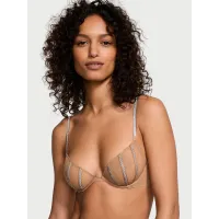 Бюстгалтер Victoria's Secret Sheer Shine Unlined Low-Cut Demi Bra Campari Almond Beige