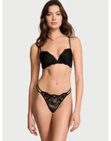 Комплект Dream Angels Twinkle Lace Push-Up Bra Black +Brazilian