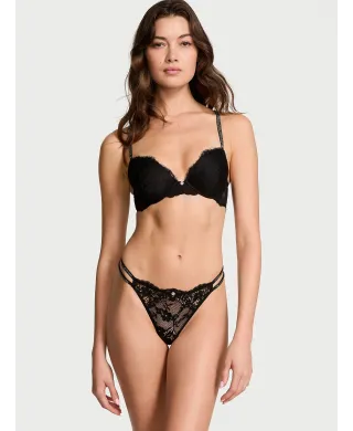 Комплект Dream Angels Twinkle Lace Push-Up Bra Black +Brazilian
