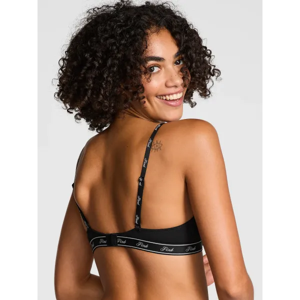 Комплект Pink Push-up Bra Black Logo+ Thong