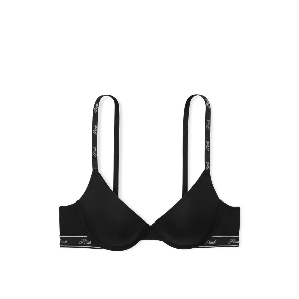 Комплект Pink Push-up Bra Black Logo+ Thong