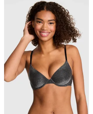 Комплект PINK Wear Everywhere Push-Up Bra+ Thong,Cheek Lurex Shine Black