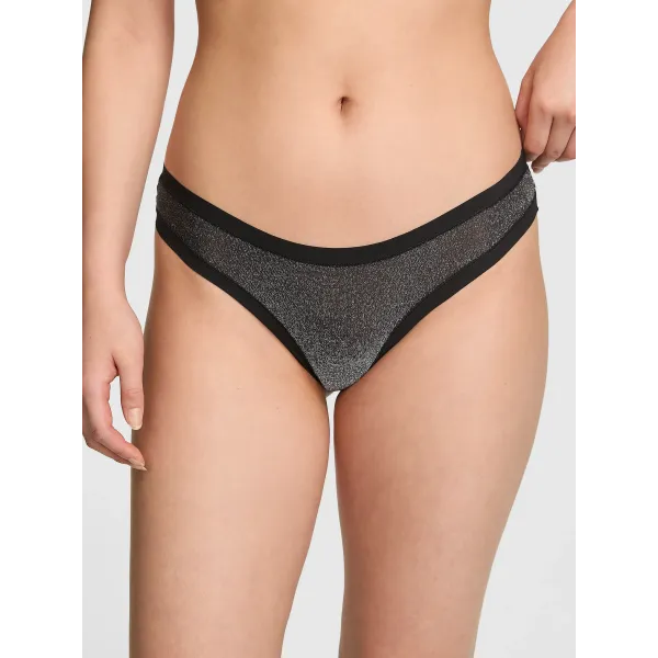 Комплект PINK Wear Everywhere Push-Up Bra+ Thong,Cheek Lurex Shine Black