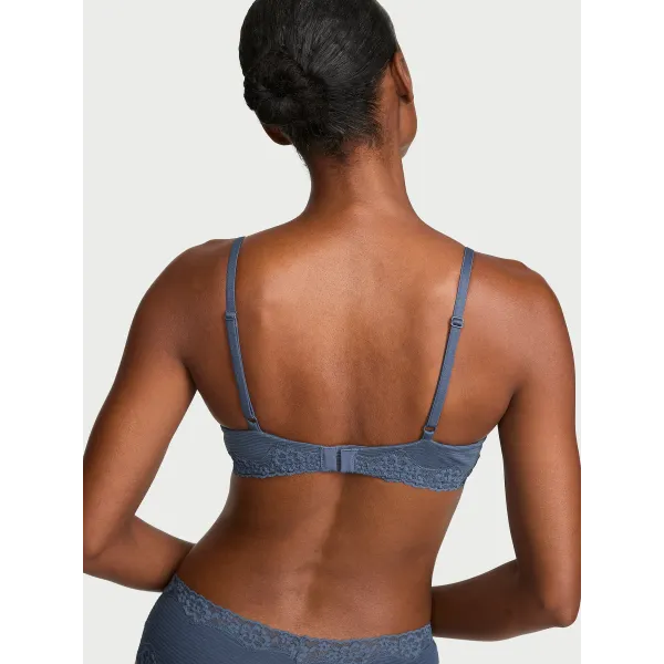 Комплект The T-shirt Cotton Shadow Stripe Unlined Demi Bra + Thong Panty Bluestream