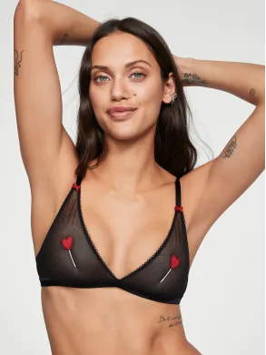 Бюстгалтер Tease Wireless Triangle Bralette Black Lollipops чорний