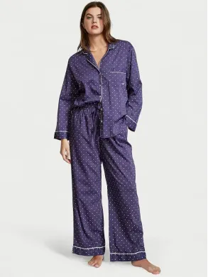 Піжама Cotton Long Pajama Set Valiant Purple Pin Dot