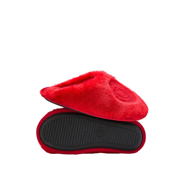 Домашні капці PINK Victoria's Secret Closed-Toe Faux Fur Slippers Lipstick