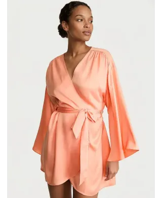 Халат Victoria's Secre Satin Short Robe Peach