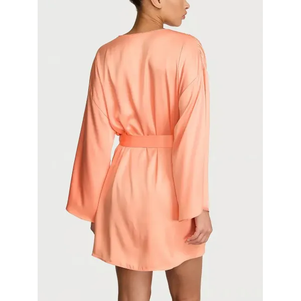 Халат Victoria's Secre Satin Short Robe Peach