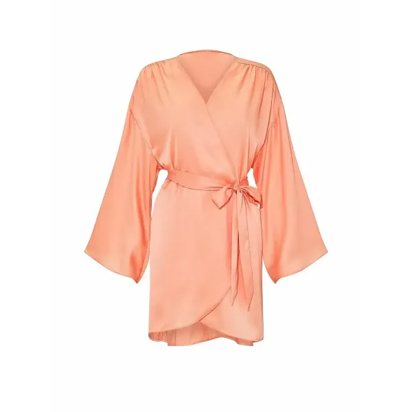 Халат Victoria's Secre Satin Short Robe Peach
