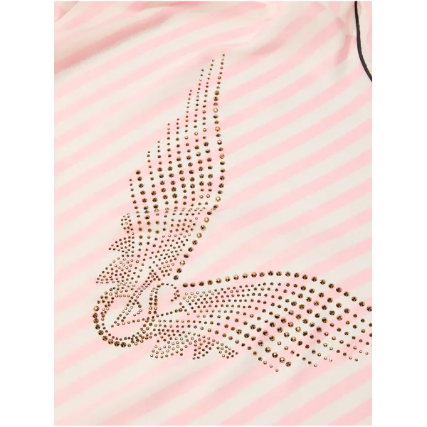 Халат Victoria's Secret Backstage Satin Sparkle Short Robe Pink Stripe