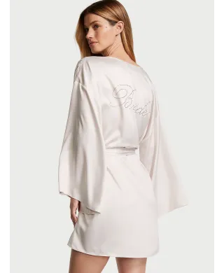 Халат Victoria's Secret Bride Embellished Satin Short Robe Coconut White