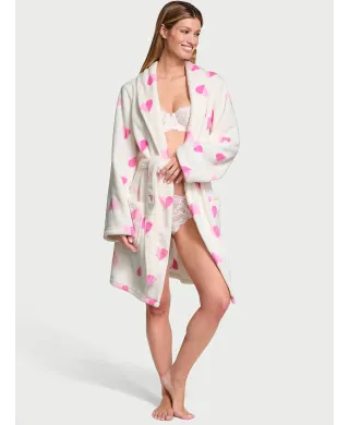 Халат Victoria's Secret  Cozy Robe Cocunut White & Pink Hearts