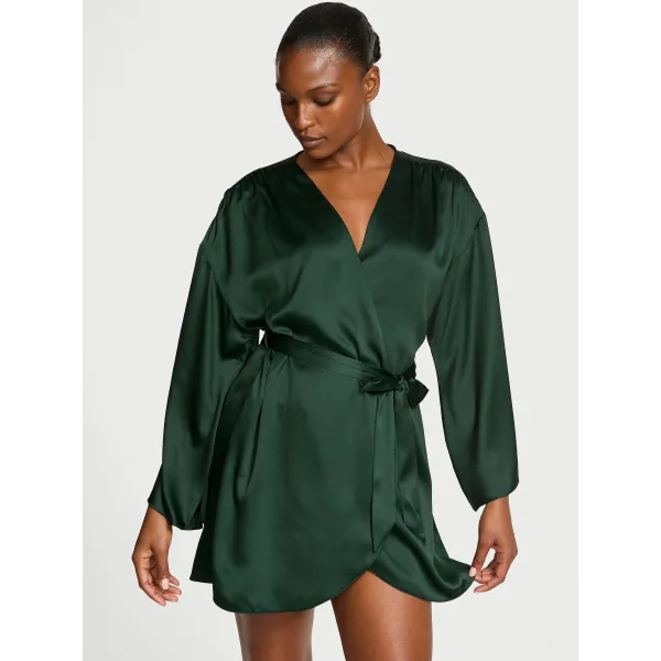 Халат Victoria's Secret Lace Inset Robe Cilantro