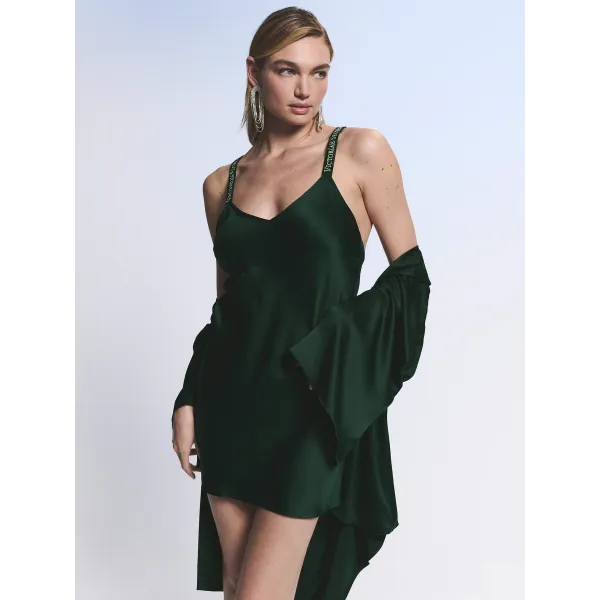 Халат Victoria's Secret Lace Inset Robe Cilantro