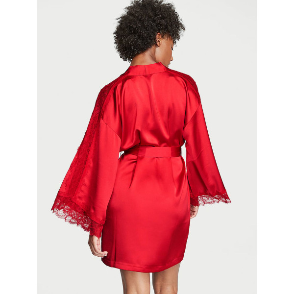 Халат Victoria's Secret Lace Inset Robe Red