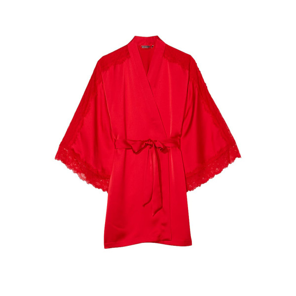 Халат Victoria's Secret Lace Inset Robe Red