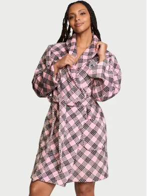 Халат Victoria's Secret Short Cozy Robe Pink Plaide